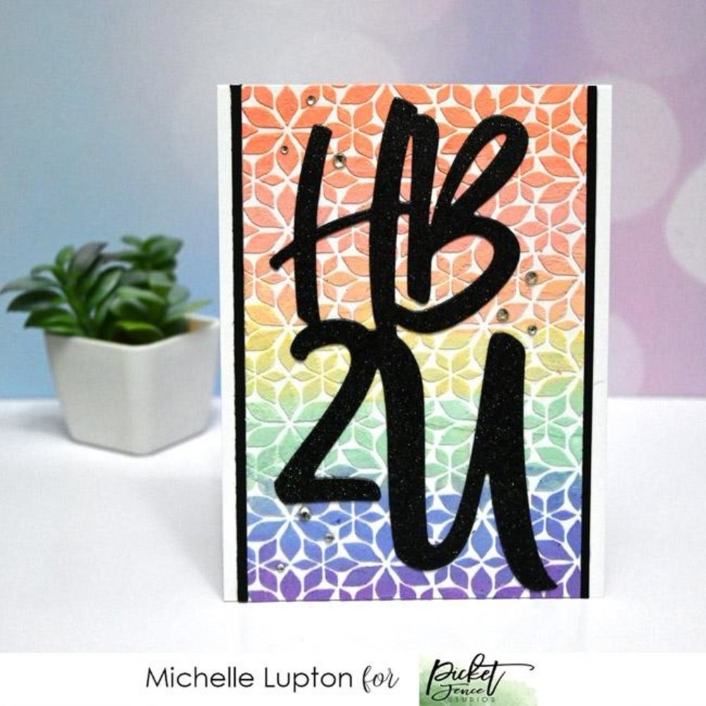 Picket Fence Studios Slim Line Lots of Blossoms 4x10 Inch Stencil (SC-288) (OUTLET)