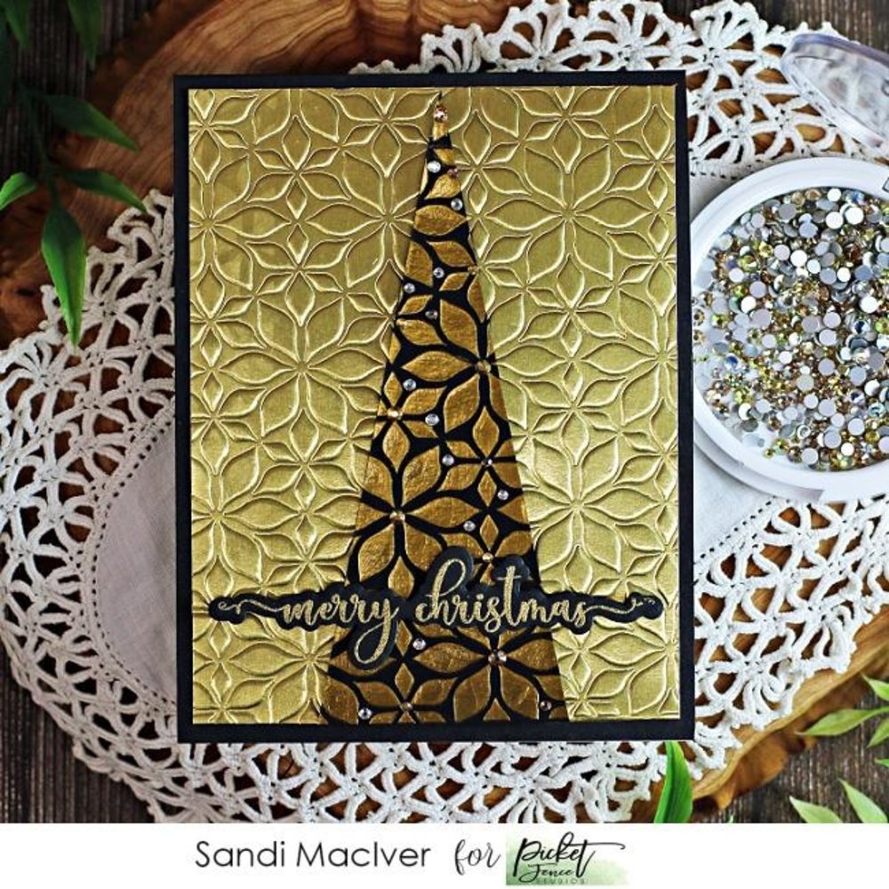 Picket Fence Studios Lots of Blossoms 6x6 Inch Stencil (SC-286) (OUTLET)