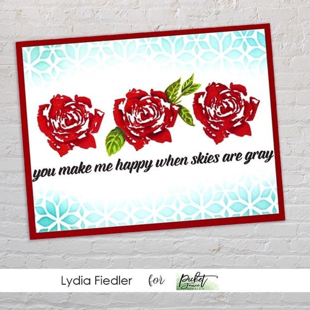 Picket Fence Studios Lots of Blossoms 6x6 Inch Stencil (SC-286) (OUTLET)