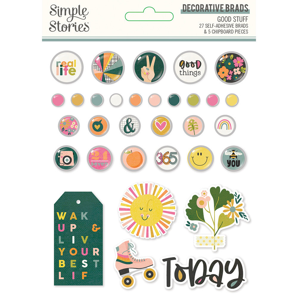 Simple Stories Good Stuff Decorative Brads (16822) (DISCONTINUED)