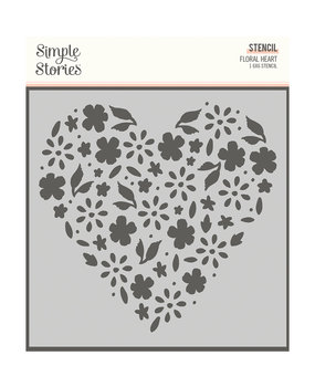 Simple Stories Happy Hearts Stencil Floral Heart (16924) (DISCONTINUED) Simple Stories Happy Hearts Stencil Floral Heart (16924) (DISCONTINUED)