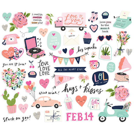 Simple Stories Happy Hearts Bits & Pieces (16916) (DISCONTINUED)