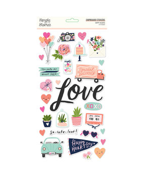 Simple Stories Happy Hearts Chipboard (16915) (DISCONTINUED)