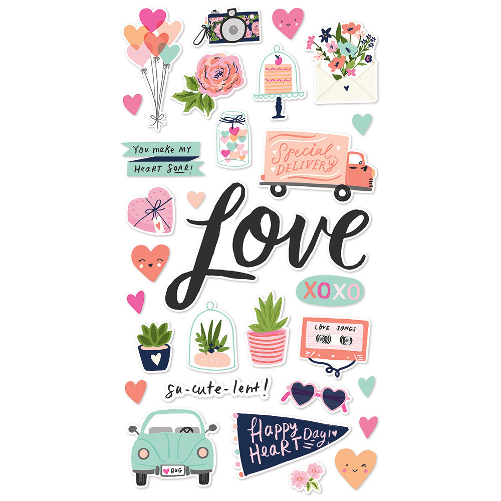 Simple Stories Happy Hearts Chipboard (16915) (DISCONTINUED)