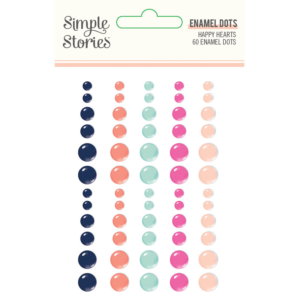 Simple Stories Happy Hearts Enamel Dots (16921) (DISCONTINUED)