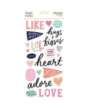 Simple Stories Happy Hearts Foam Stickers (16918) (DISCONTINUED)