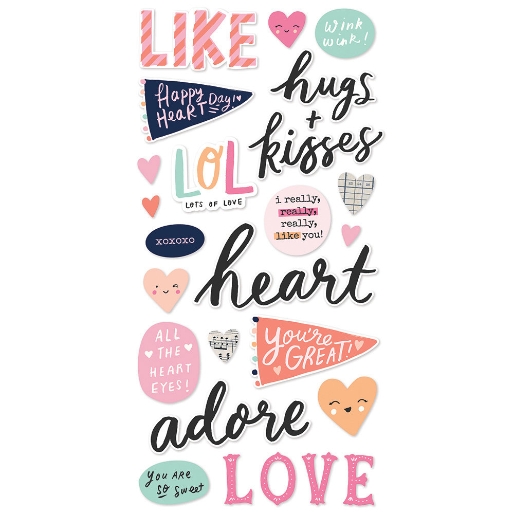 Simple Stories Happy Hearts Foam Stickers (16918) (DISCONTINUED)