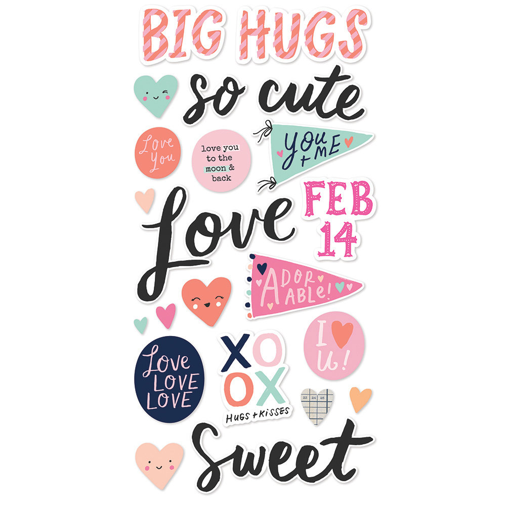 Simple Stories Happy Hearts Foam Stickers (16918) (OUTLET)