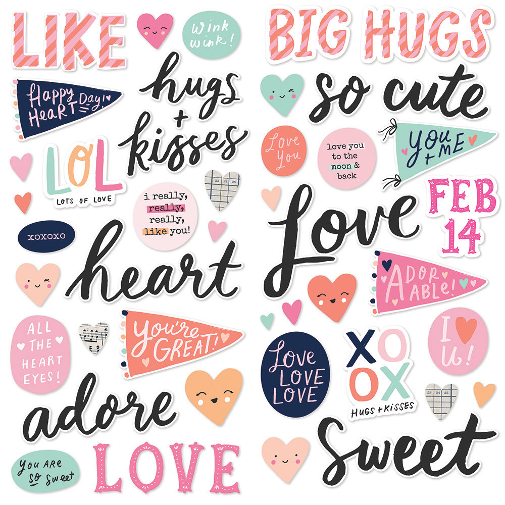 Simple Stories Happy Hearts Foam Stickers (16918) (DISCONTINUED)