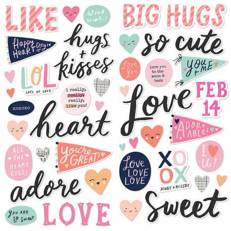 Simple Stories Happy Hearts Foam Stickers (16918) (DISCONTINUED)