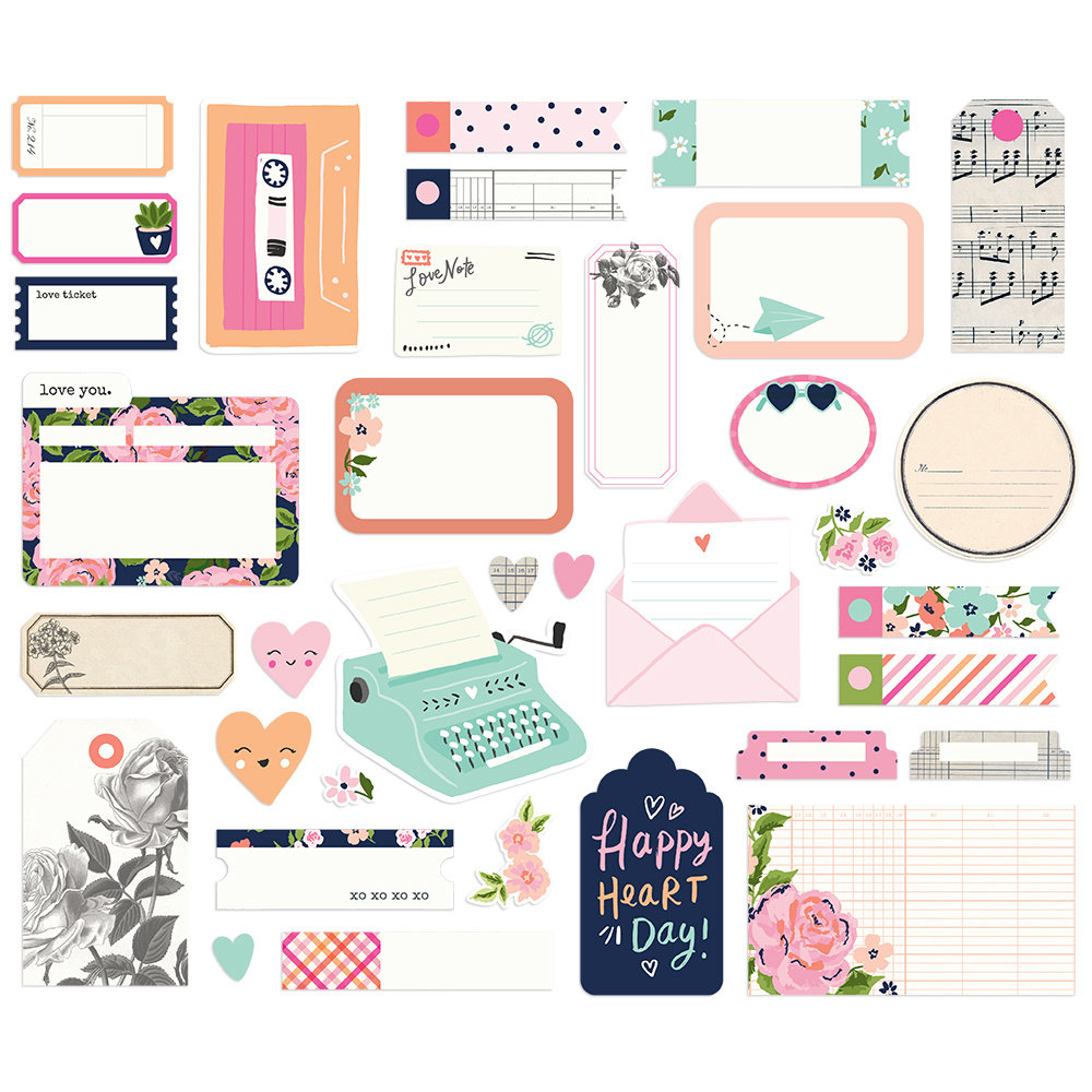 Simple Stories Happy Hearts Journal Bits (16917) (DISCONTINUED)