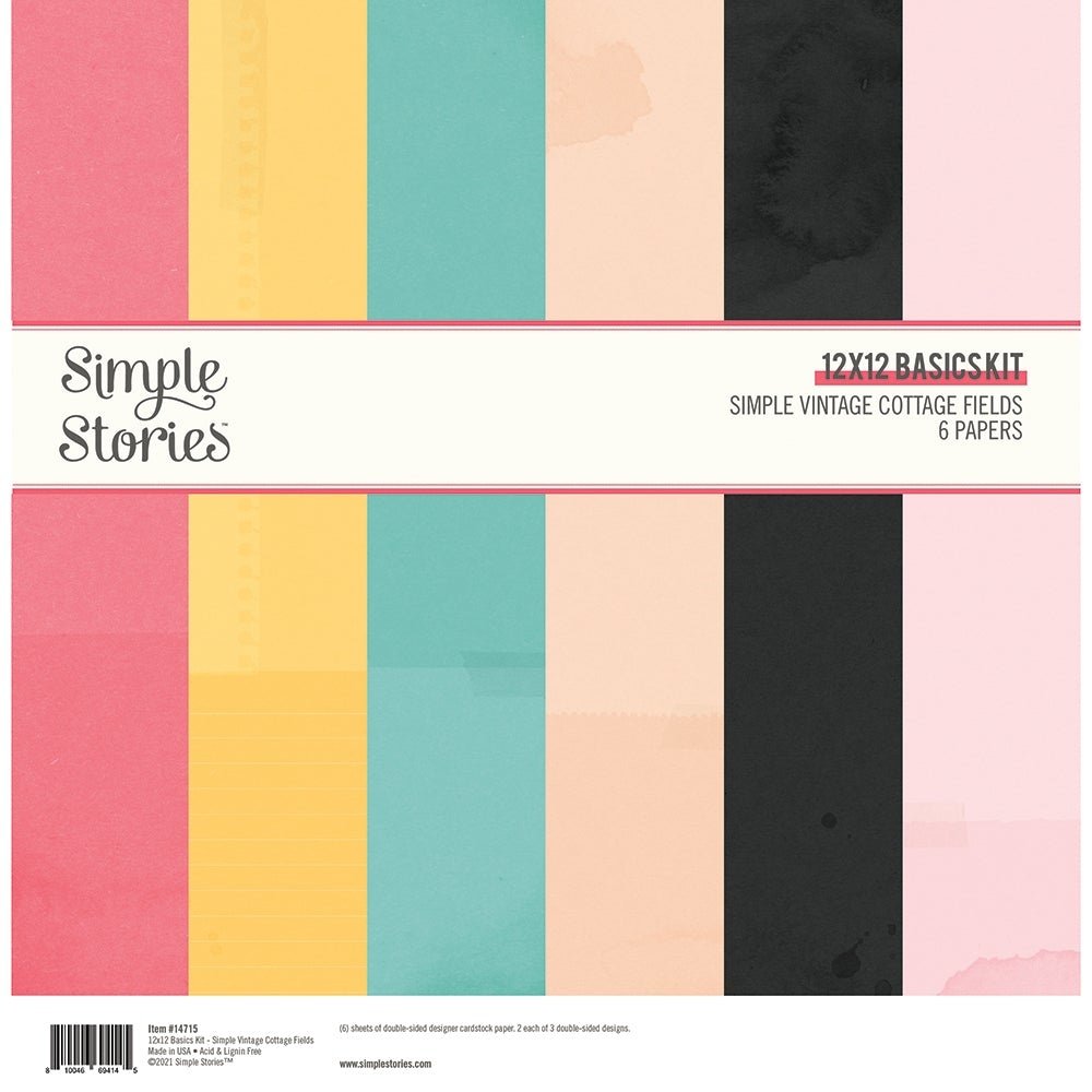 Simple Stories Simple Vintage Cottage Fields 12x12 Inch Basics Kit (14715) (DISCONTINUED)