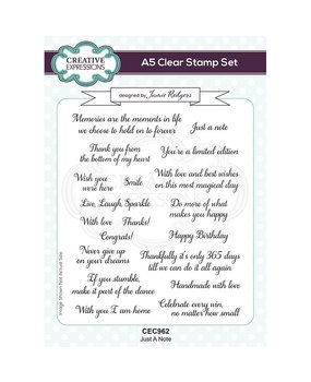 Creative Expressions Jamie Rodgers Clear Stamp A5 Just A Note (CEC962) (OUTLET)