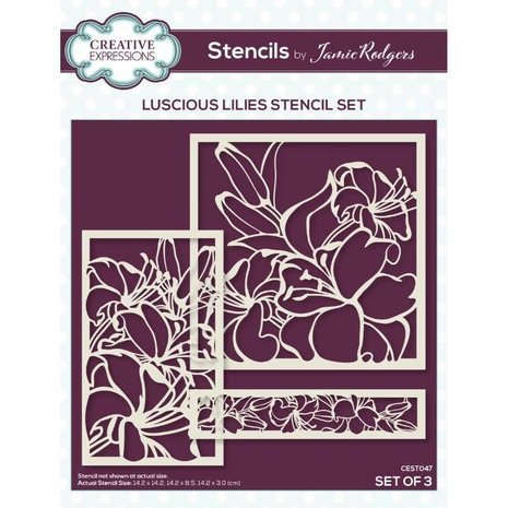 Creative Expressions Jamie Rodgers Stencil Luscious Lilies (CEST047) (OUTLET)