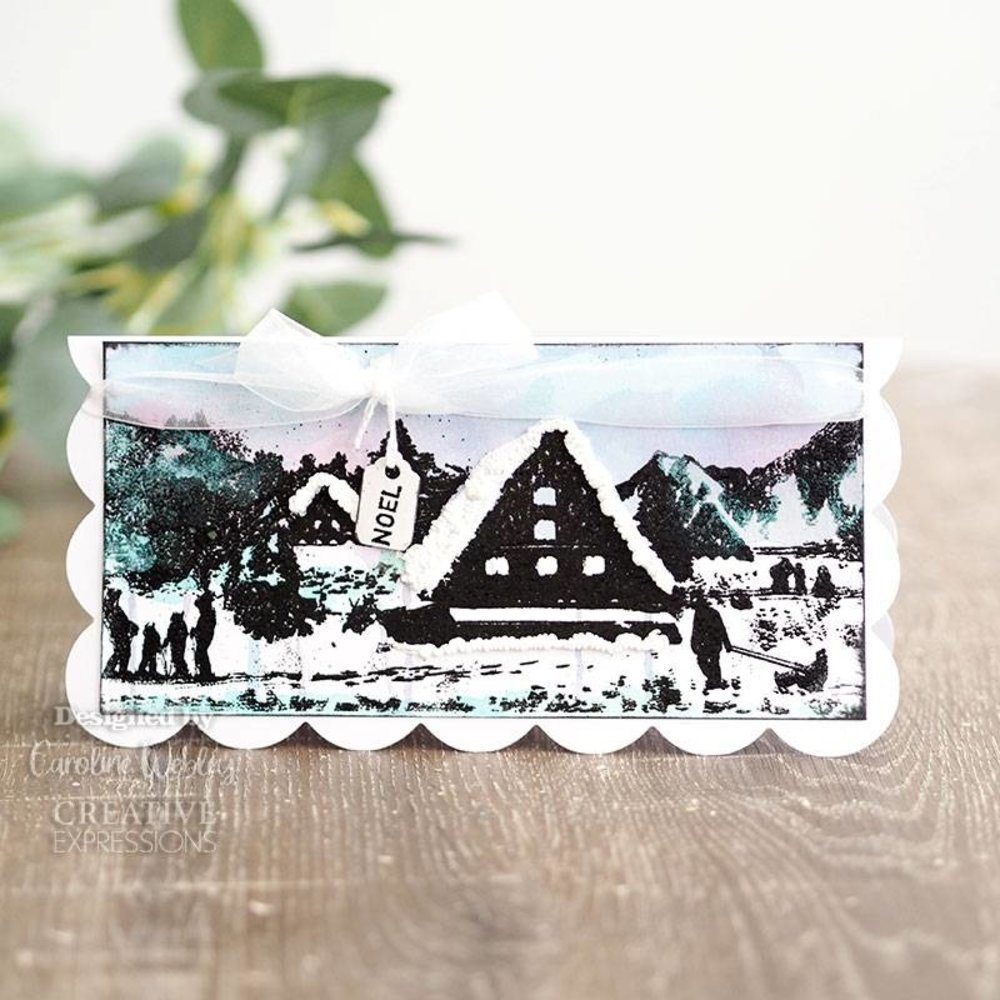 Creative Expressions Designer Boutique Rubber Stamp DL Happy Holidays (UMSDB078) (OUTLET)
