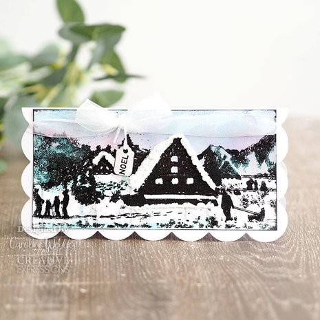 Creative Expressions Designer Boutique Rubber Stamp DL Happy Holidays (UMSDB078) (OUTLET)