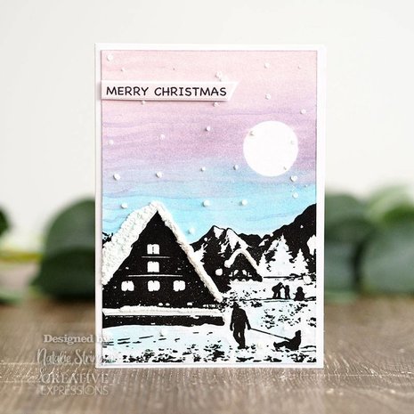 Creative Expressions Designer Boutique Rubber Stamp DL Happy Holidays (UMSDB078) (OUTLET)