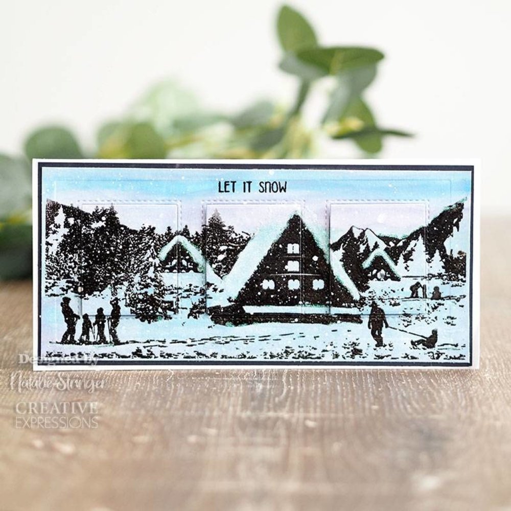 Creative Expressions Designer Boutique Rubber Stamp DL Happy Holidays (UMSDB078) (OUTLET)