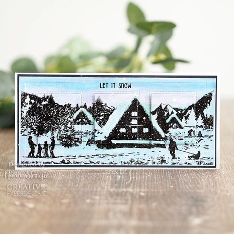 Creative Expressions Designer Boutique Rubber Stamp DL Happy Holidays (UMSDB078) (OUTLET)