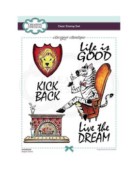 Creative Expressions Designer Boutique Clear Stamp A5 Dapper Zebra (UMSDB049) (OUTLET)
