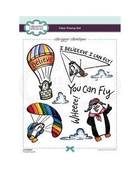 Creative Expressions Designer Boutique Clear Stamp A5 Flying Penguins (UMSDB052) (OUTLET)
