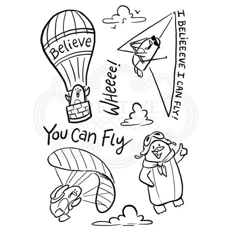 Creative Expressions Designer Boutique Clear Stamp A5 Flying Penguins (UMSDB052) (OUTLET)