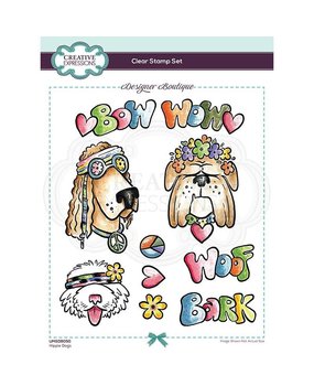 Creative Expressions Designer Boutique Clear Stamp A5 Hippie Dogs (UMSDB050) (OUTLET)