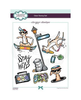 Creative Expressions Designer Boutique Clear Stamp A5 Skate-Kats (UMSDB054) (OUTLET)