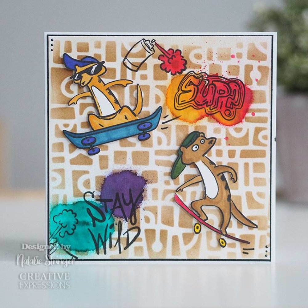 Creative Expressions Designer Boutique Clear Stamp A5 Skate-Kats (UMSDB054) (OUTLET)