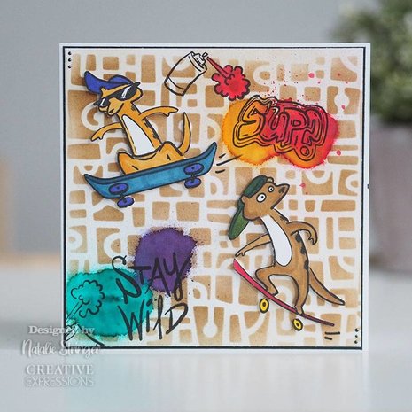 Creative Expressions Designer Boutique Clear Stamp A5 Skate-Kats (UMSDB054) (OUTLET)