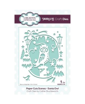 Creative Expressions Paper Cuts Scenes Santa Owl (CEDPC1174) (OUTLET)