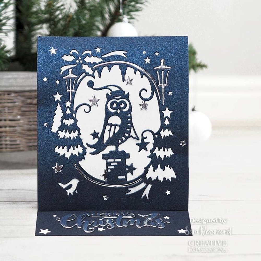 Creative Expressions Paper Cuts Scenes Santa Owl (CEDPC1174) (OUTLET)