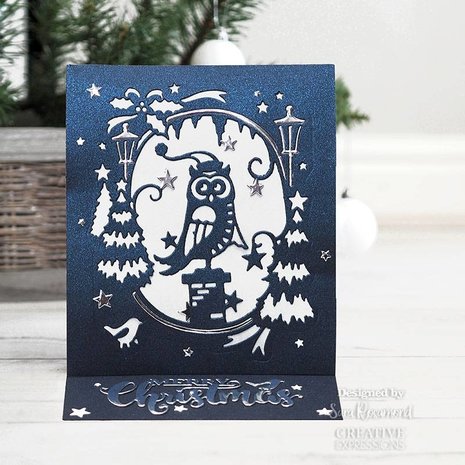 Creative Expressions Paper Cuts Scenes Santa Owl (CEDPC1174) (OUTLET)