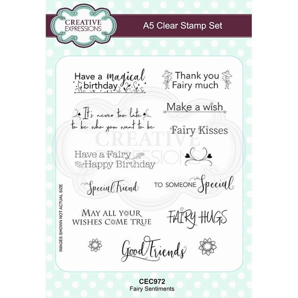 Creative Expressions Clear Stamp A5 Fairy Sentiments (CEC972) (OUTLET) Creative Expressions Clear Stamp A5 Fairy Sentiments (CEC972) (OUTLET)