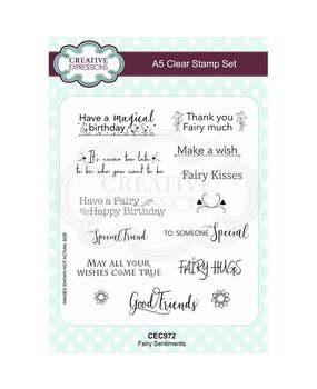 Creative Expressions Clear Stamp A5 Fairy Sentiments (CEC972) (OUTLET)