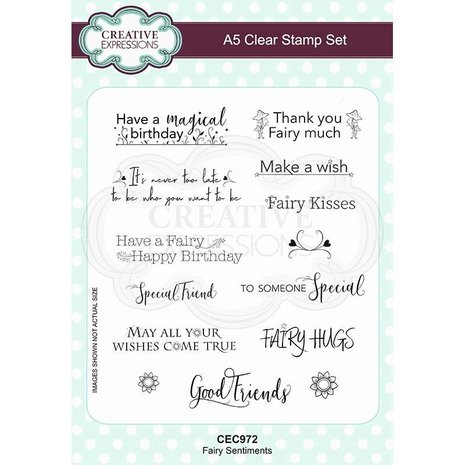 Creative Expressions Clear Stamp A5 Fairy Sentiments (CEC972) (OUTLET) Creative Expressions Clear Stamp A5 Fairy Sentiments (CEC972) (OUTLET)