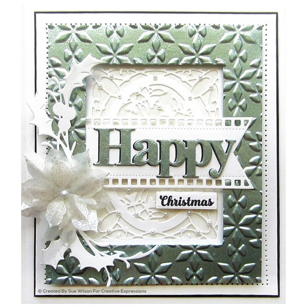 Creative Expressions Sue Wilson 3D Embossing Folder Diamond Poinsettias (EF3D-031) (OUTLET)