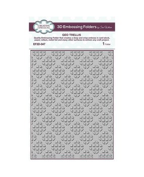 Creative Expressions Sue Wilson 3D Embossing Folder Geo Trellis (EF3D-047) (OUTLET)