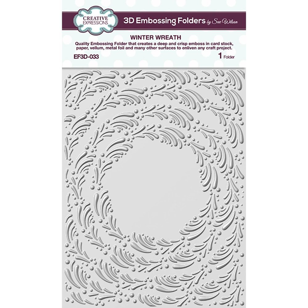 Creative Expressions Sue Wilson 3D Embossing Folder Winter Wreath (EF3D-033) (OUTLET) Creative Expressions Sue Wilson 3D Embossing Folder Winter Wreath (EF3D-033) (OUTLET)