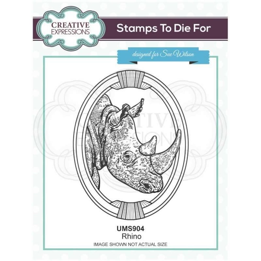 Creative Expressions Sue Wilson Rubber Stamp Rhino (UMS904) (OUTLET)