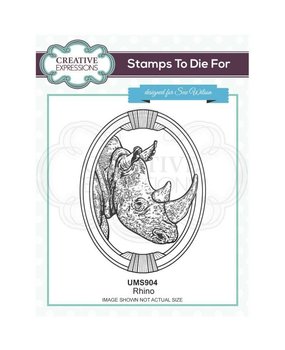 Creative Expressions Sue Wilson Rubber Stamp Rhino (UMS904) (OUTLET)