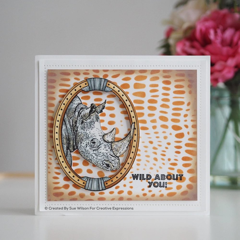 Creative Expressions Sue Wilson Rubber Stamp Rhino (UMS904) (OUTLET)