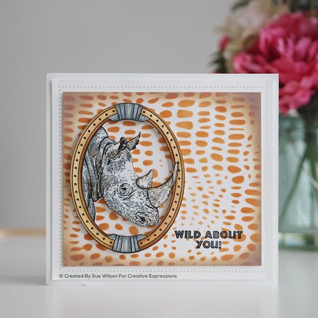 Creative Expressions Sue Wilson Rubber Stamp Rhino (UMS904) (OUTLET)
