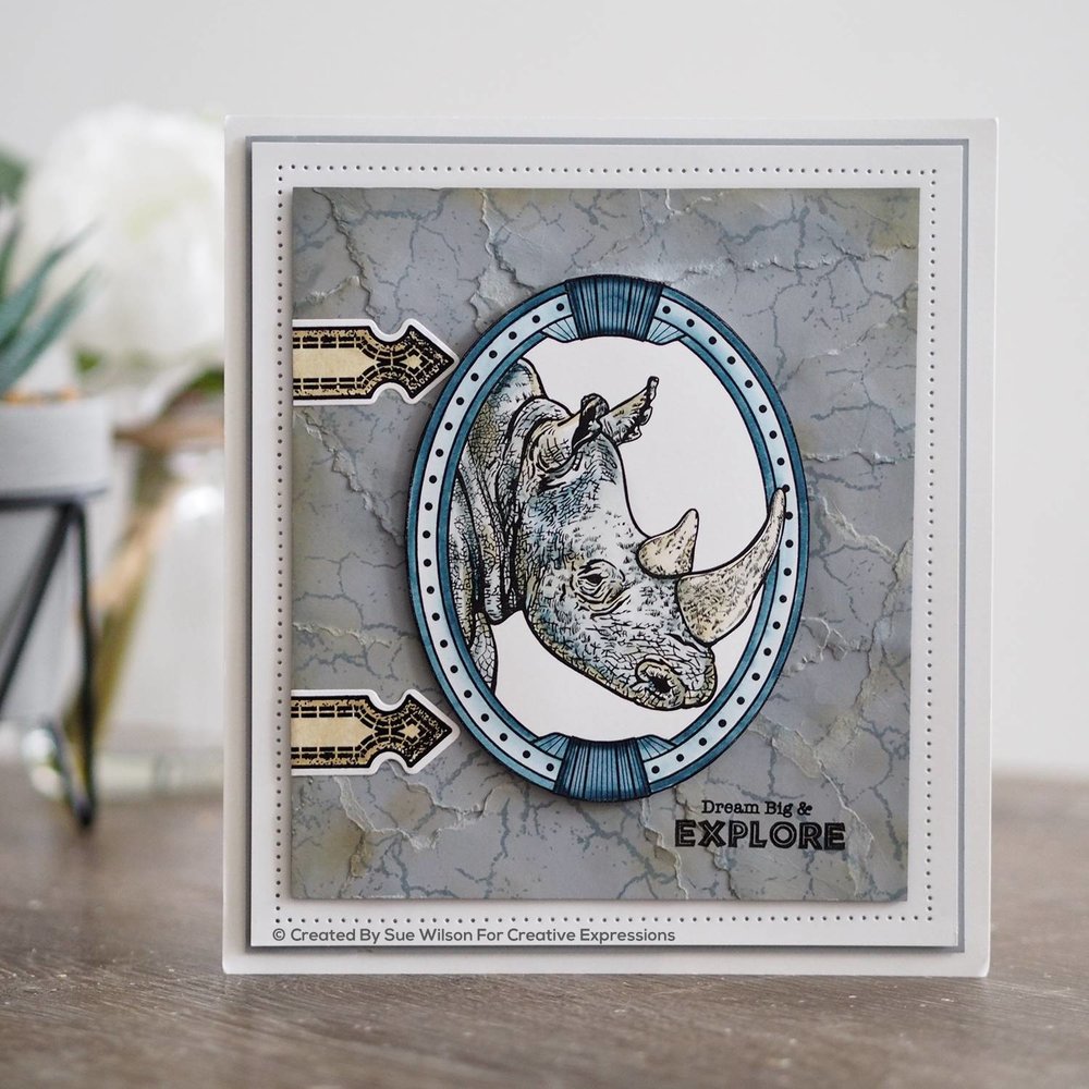 Creative Expressions Sue Wilson Rubber Stamp Rhino (UMS904) (OUTLET)