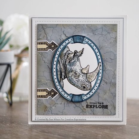 Creative Expressions Sue Wilson Rubber Stamp Rhino (UMS904) (OUTLET)