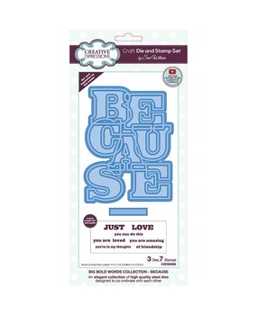 Creative Expressions Sue Wilson Craft Die & Stamp Big Bold Words Because (CEDSD008) (OUTLET)