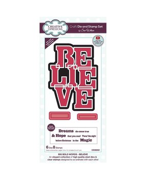 Creative Expressions Sue Wilson Craft Die & Stamp Big Bold Words Believe (CEDSD021) (OUTLET)