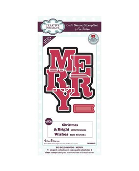 Creative Expressions Sue Wilson Craft Die & Stamp Big Bold Words Merry (CEDSD020) (OUTLET)