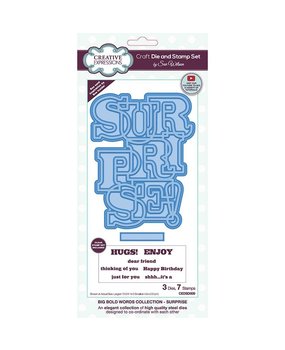 Creative Expressions Sue Wilson Craft Die & Stamp Big Bold Words Surprise (CEDSD009) (OUTLET)