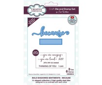 Creative Expressions Sue Wilson Craft Die & Stamp Bold Shadowed Sentiment Because (CEDSD012)